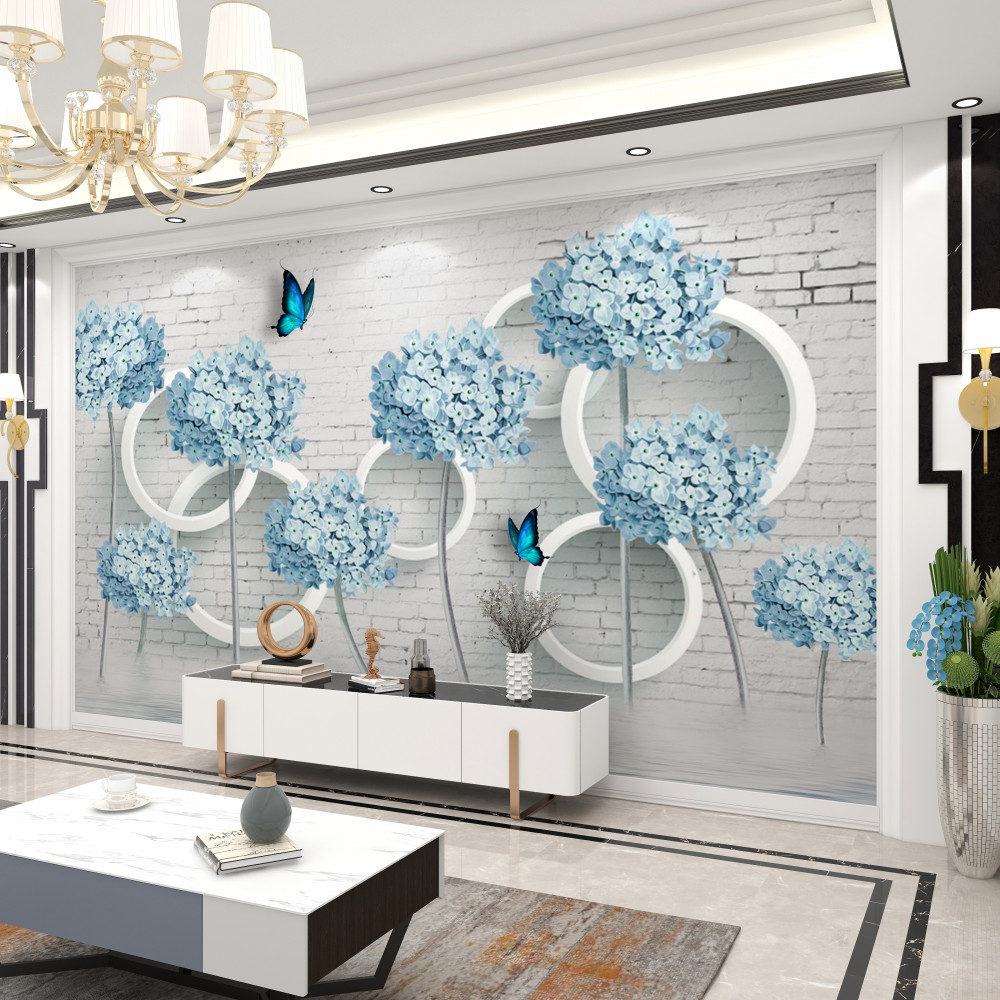 Fototapeta niebieskie gałęzie kwiatów bzu na abstrakcyjnym tle