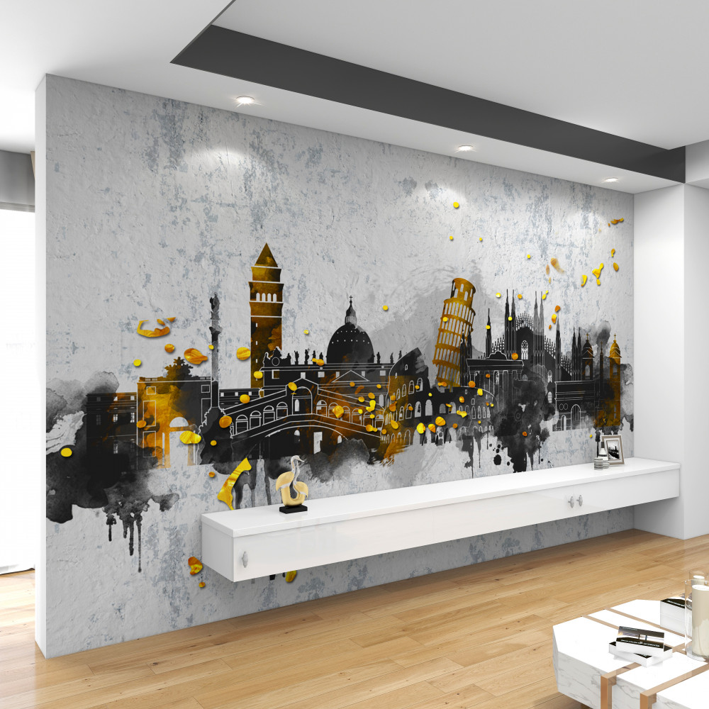 Fototapeta ciemne sylwetki zabytków Rzymu