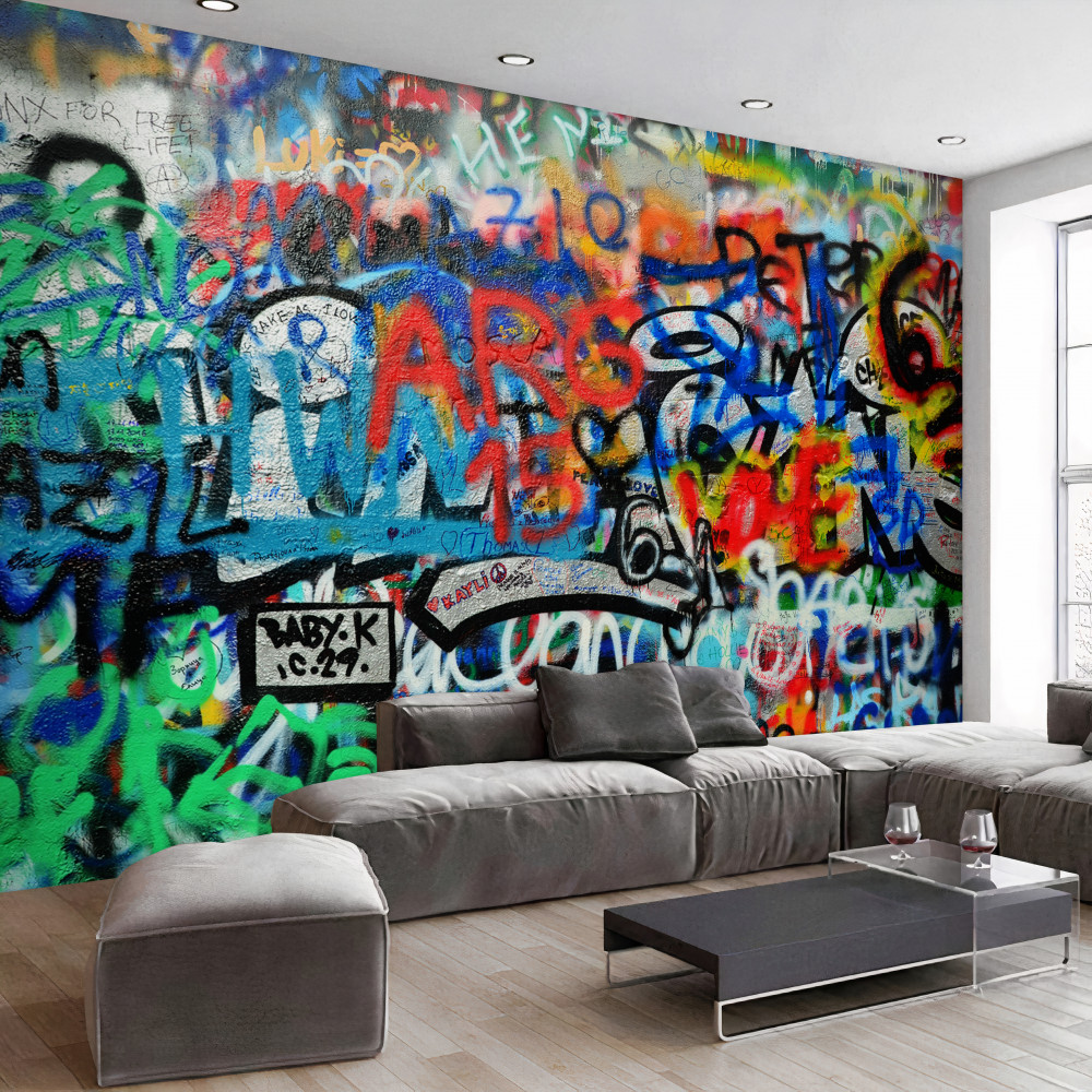 Fototapeta ściana pomalowana graffiti