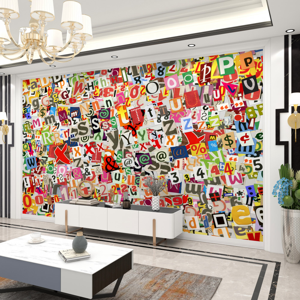 Fototapeta mnóstwo liter i cyfr graffiti