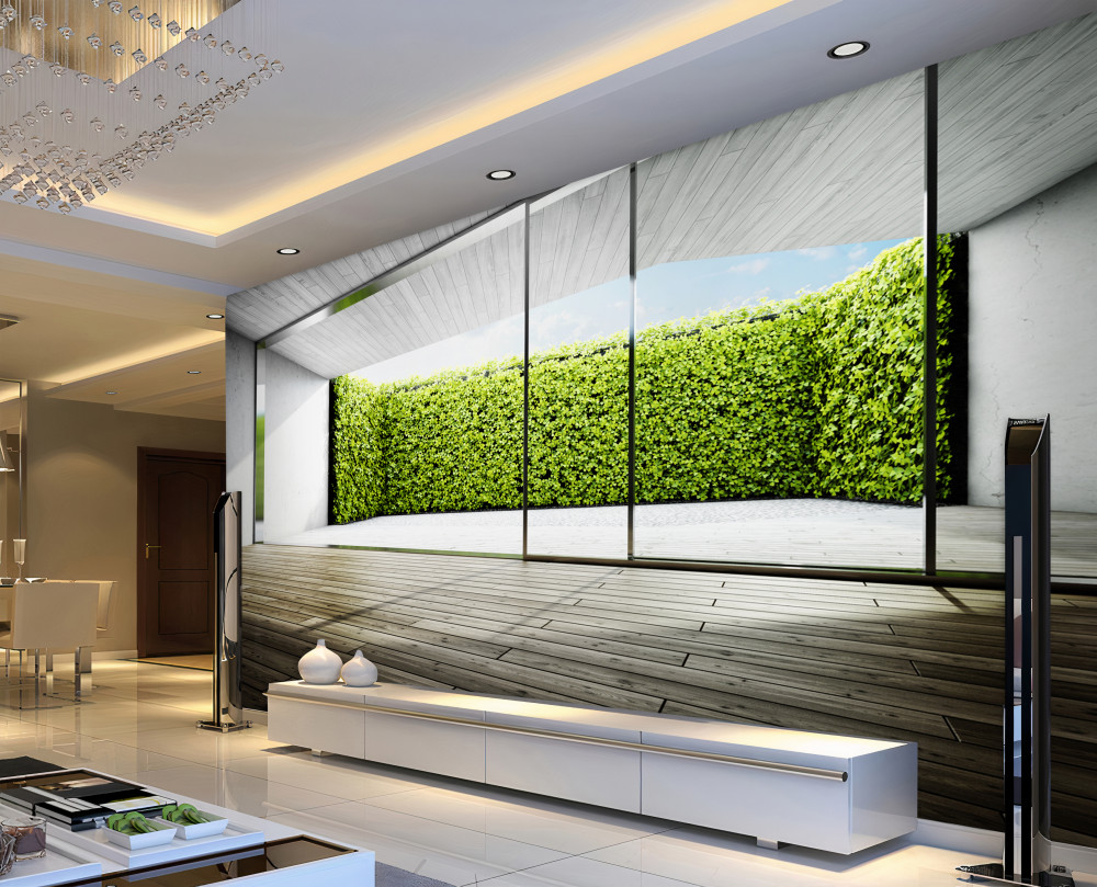 Fototapeta przezroczysty balkon z widokiem na ogród