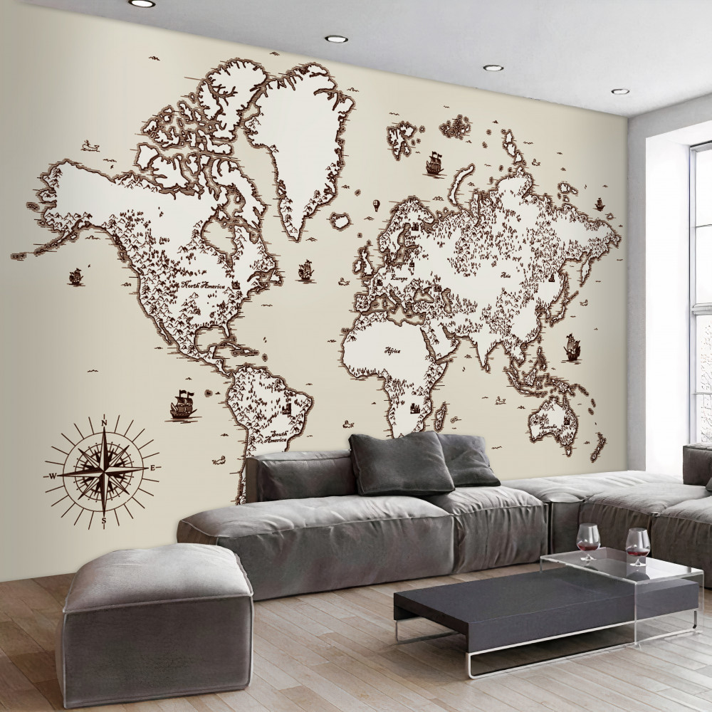 Fototapeta mapa świata bez napisów i nazw