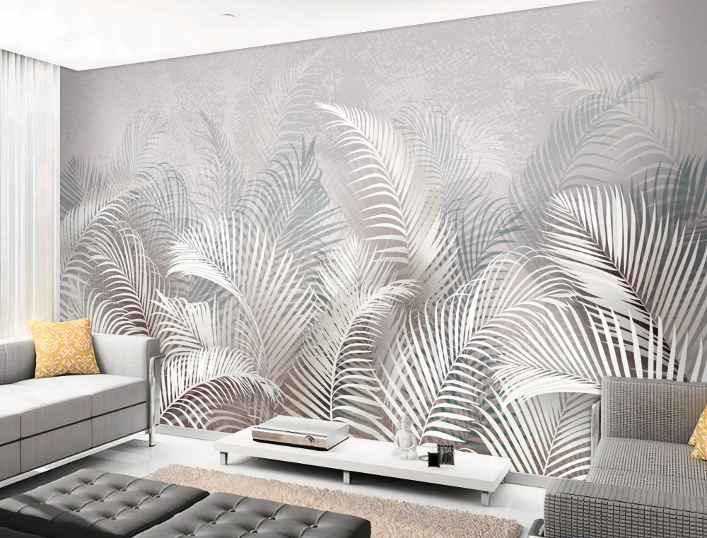 Fototapeta liście palmowe we mgle