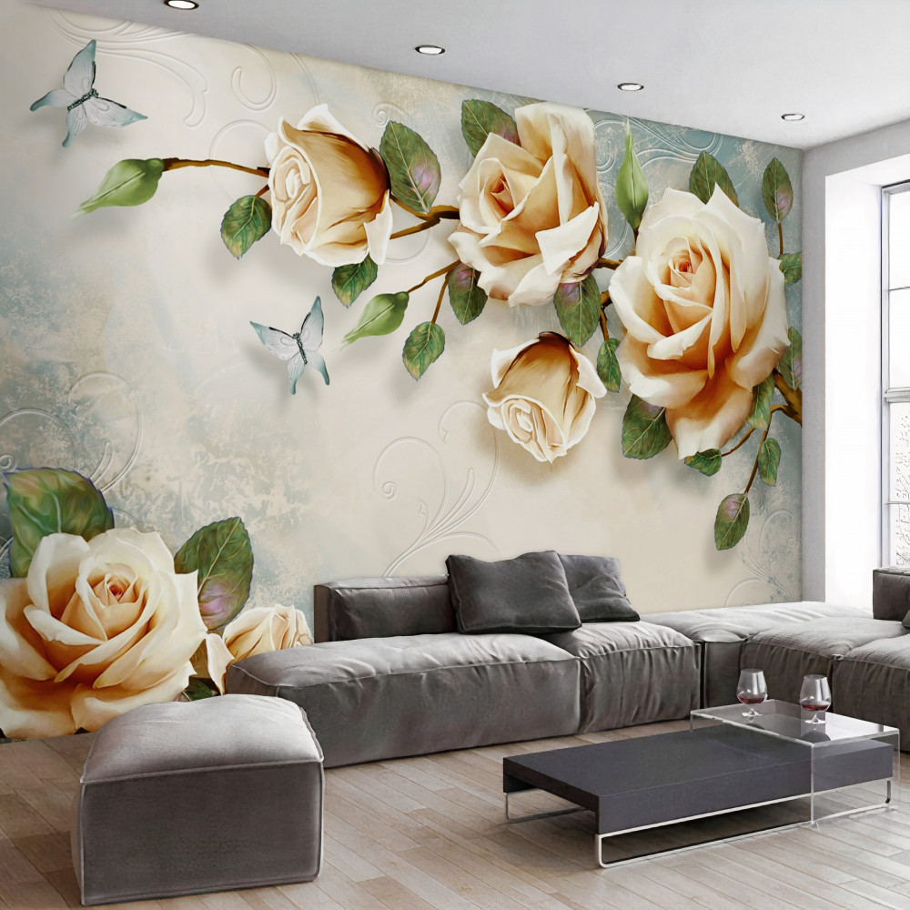 Fototapeta delikatne kremowe różyczki