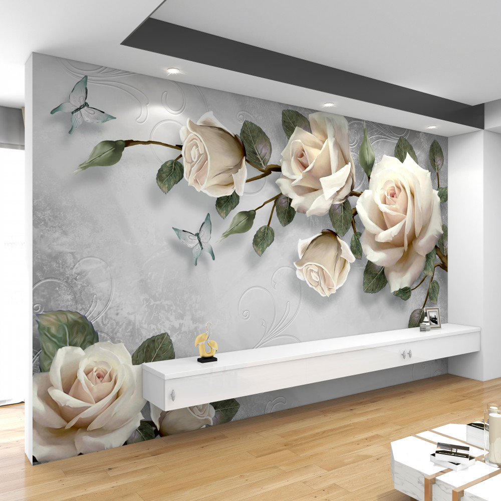 Fototapeta gałęzie delikatnie kwitnącej róży