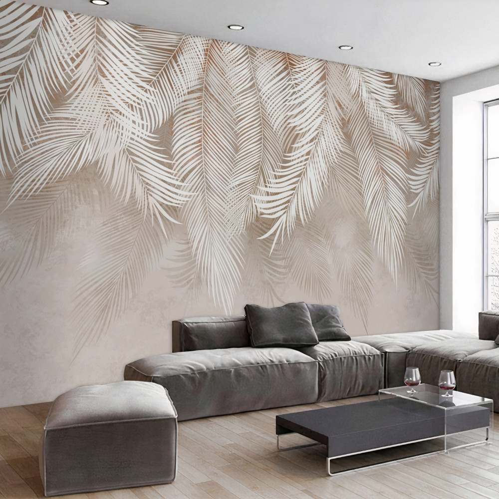 Fototapeta pierzaste jasnoszare prześcieradła