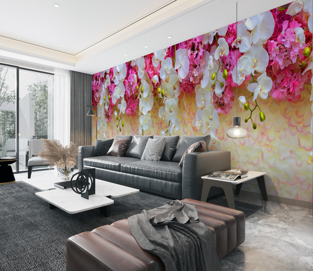 Fototapeta spadające kwiaty orchidei