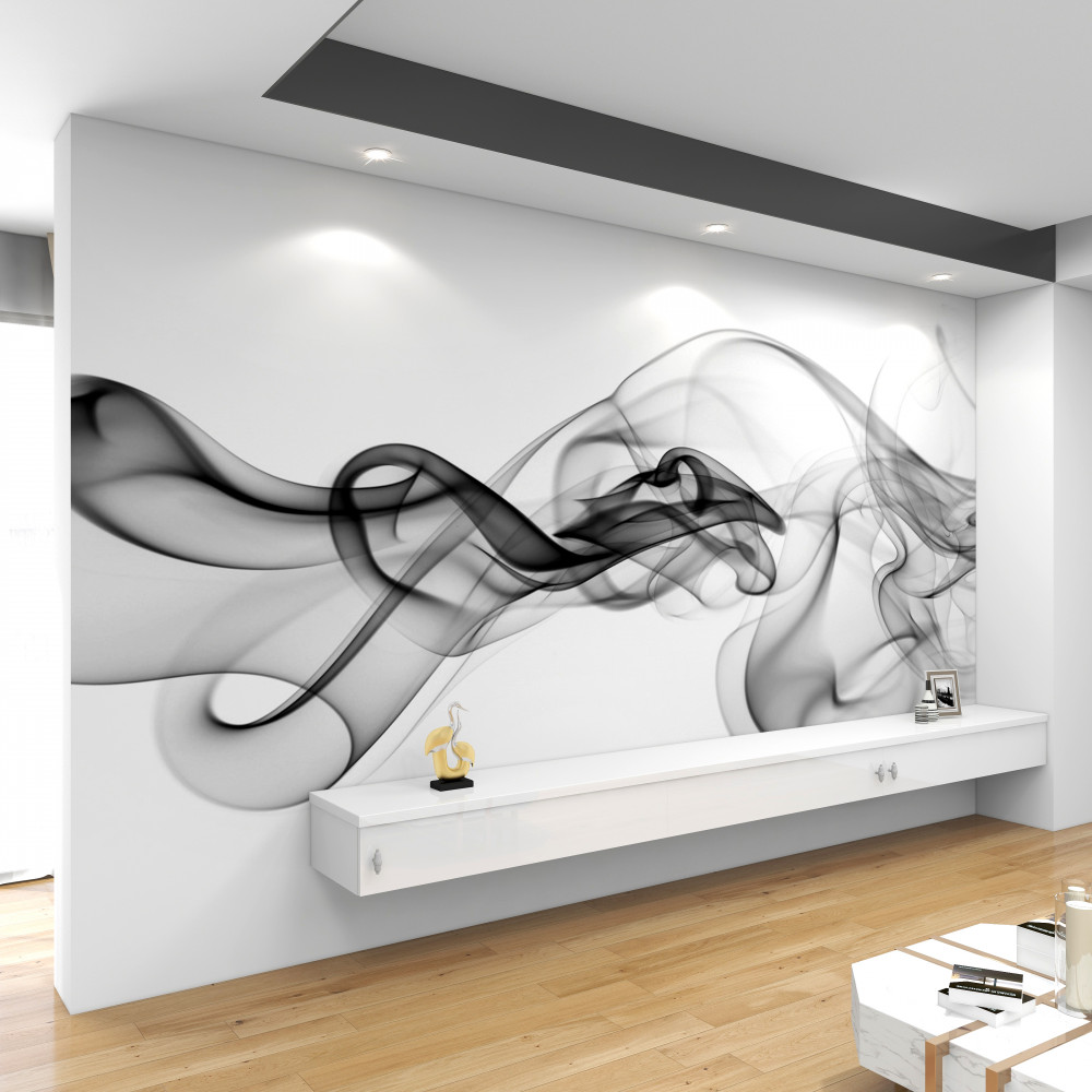 Fototapeta czarna mgła na białym tle