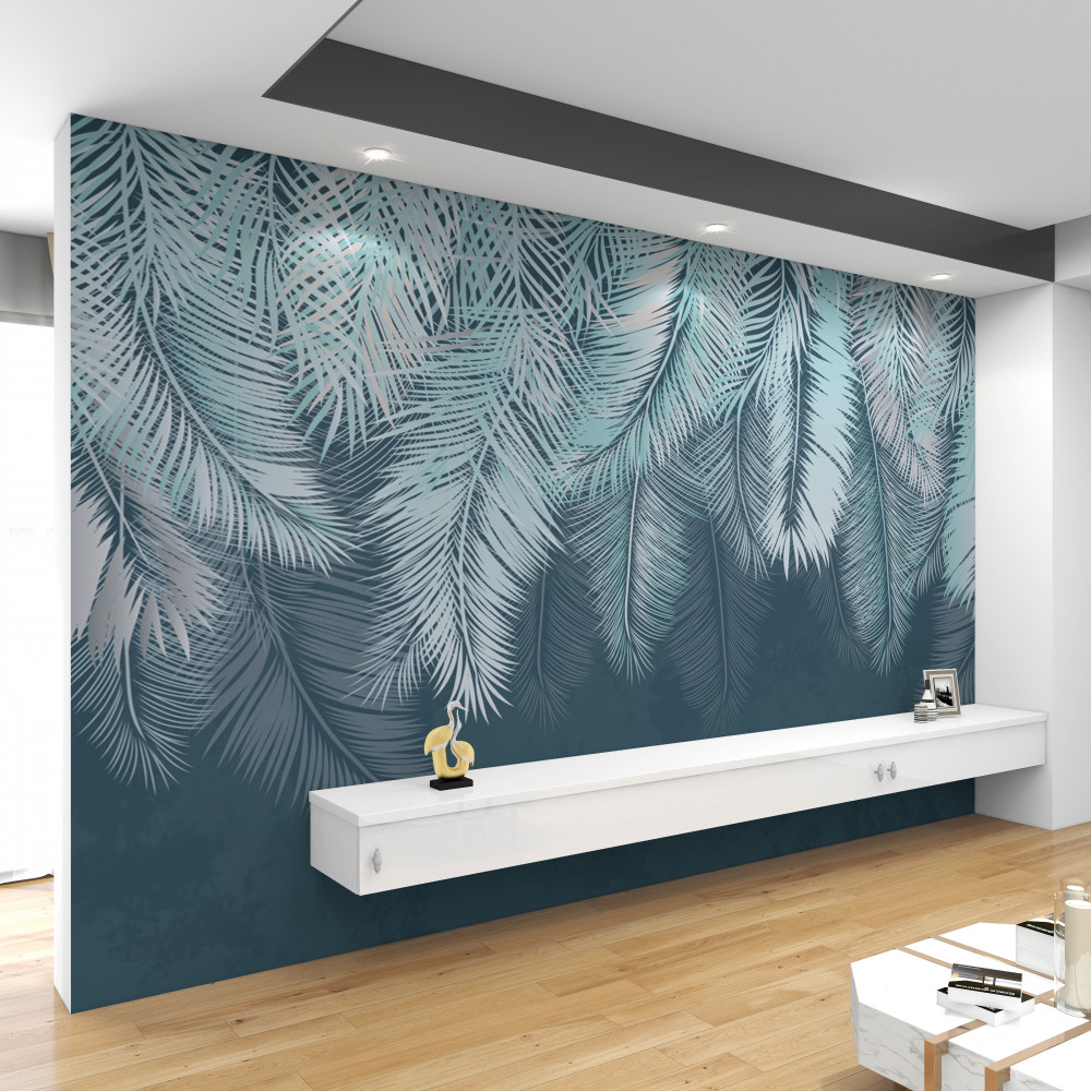 Fototapeta jasnozielone liście do góry nogami