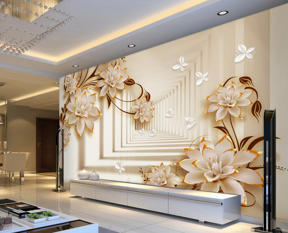 Fototapeta abstrakcyjny tunel z kwiatów i kolumn