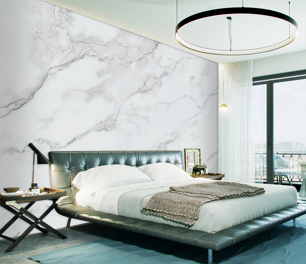 Fototapeta biały marmur w paski