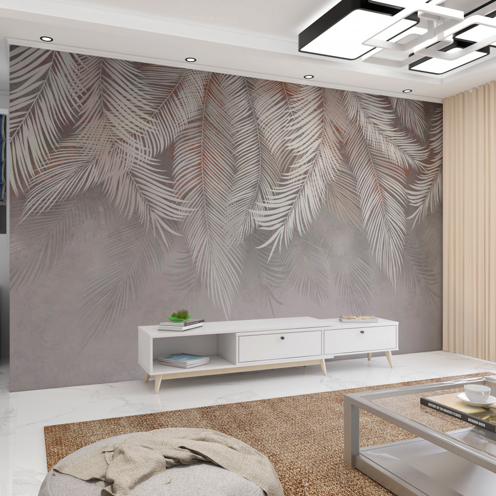 Fototapeta jasnobrązowe gałęzie palmowe