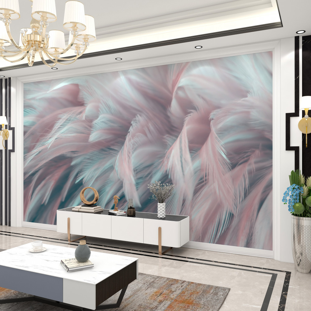 Fototapeta delikatne różowe piórka