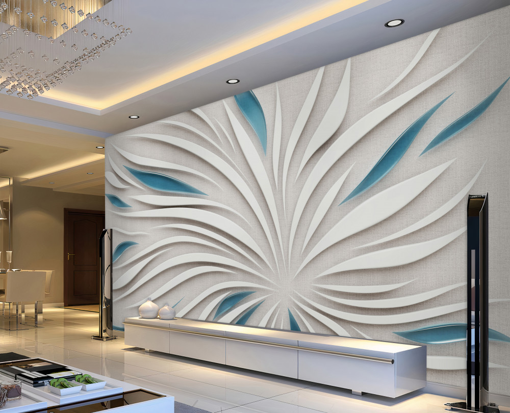 Fototapeta białe i niebieskie kreski na ścianie