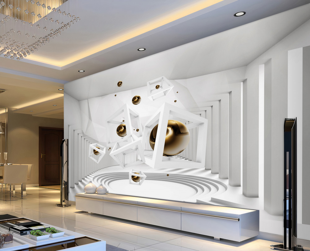 Fototapeta białe kostki i złote kulki