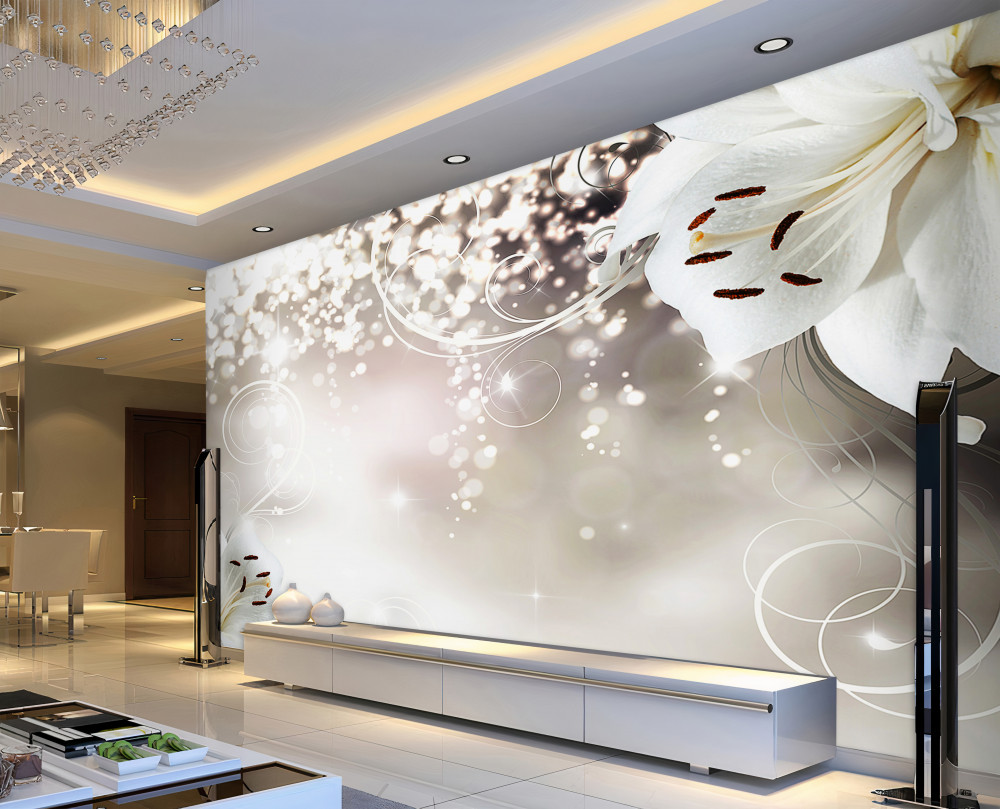 Fototapeta białe lilie i jasne tło