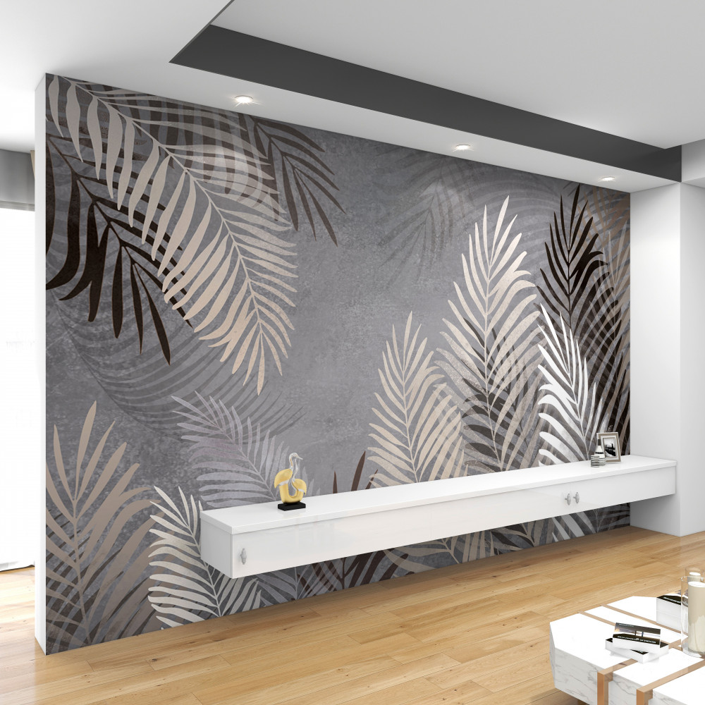 Fototapeta duże cienkie białe liście