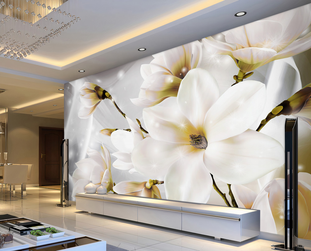 Fototapeta bardzo duże białe kwiaty