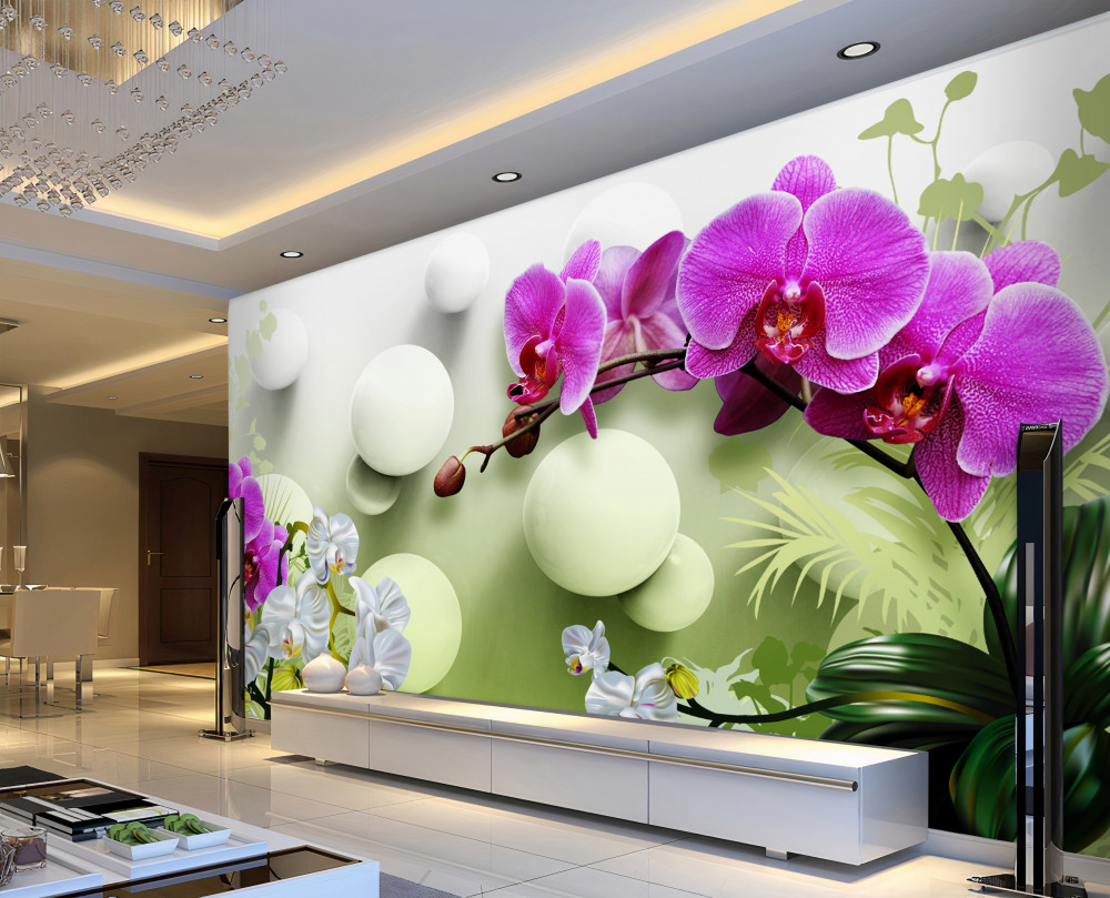 Fototapeta fioletowe i białe orchidee