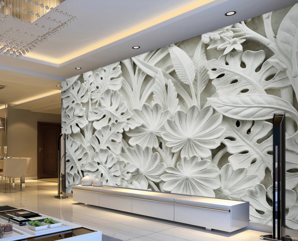 Fototapeta białe różne liście tropikalne