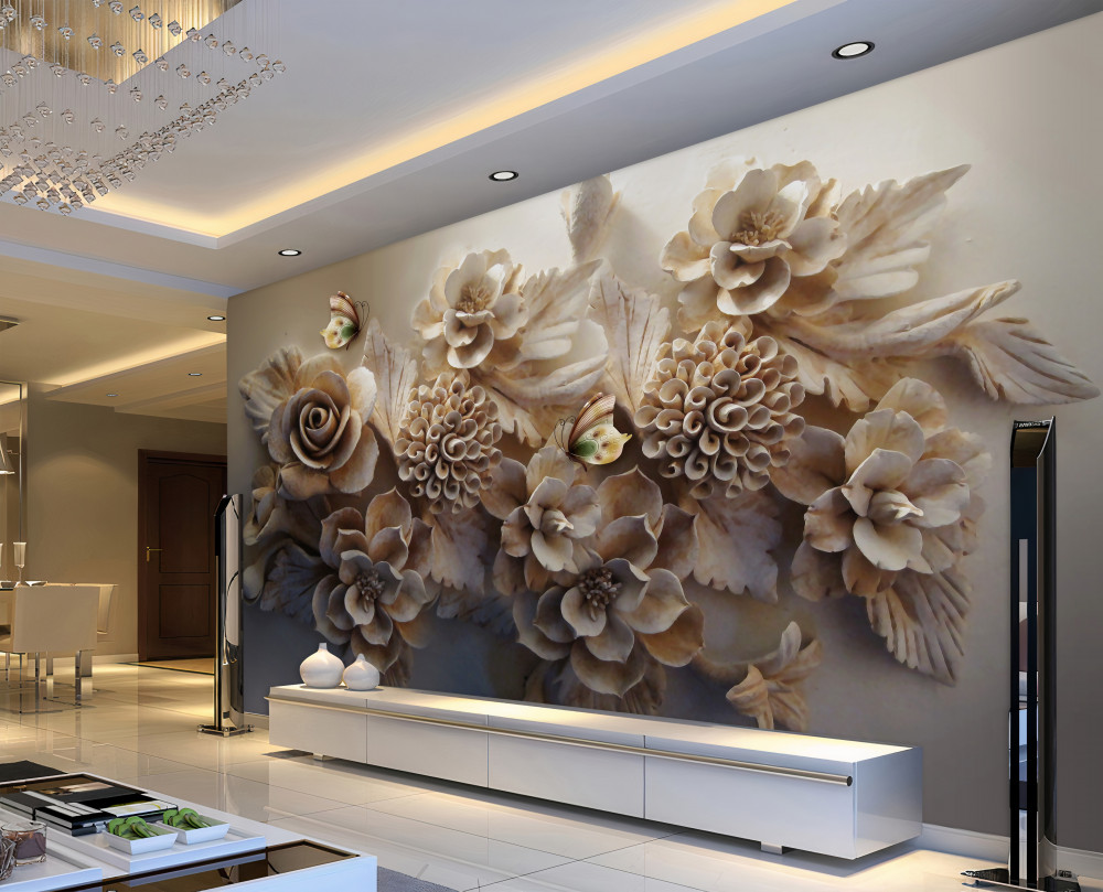 Fototapeta kompozycja dużych kremowych kwiatów