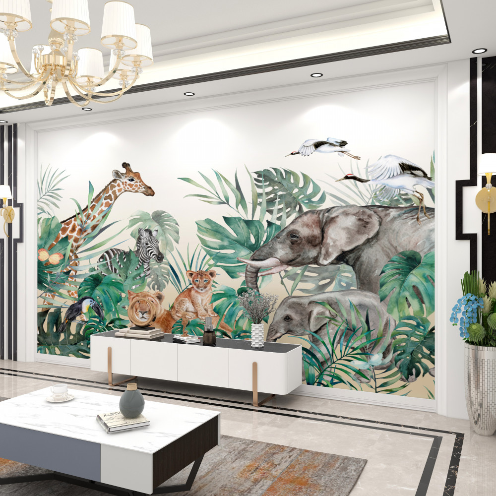 Fototapeta zwierzęta ukryte w tropikalnej zieleni