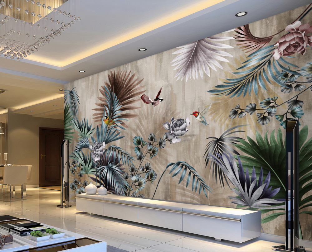 Fototapeta ptaki wśród tropikalnej zieleni