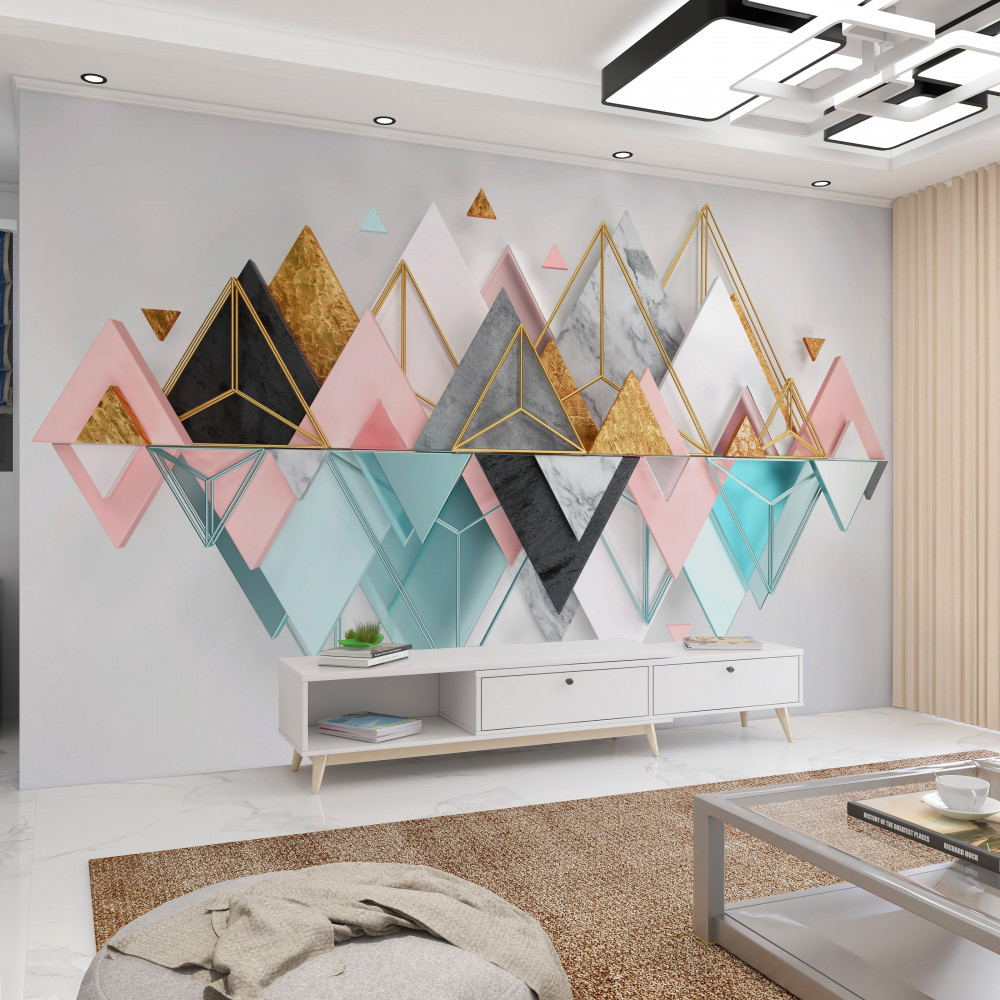 Fototapeta wielokolorowe trójkąty w formie abstrakcji