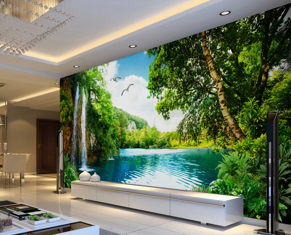 Fototapeta wodospad spadający z klifu