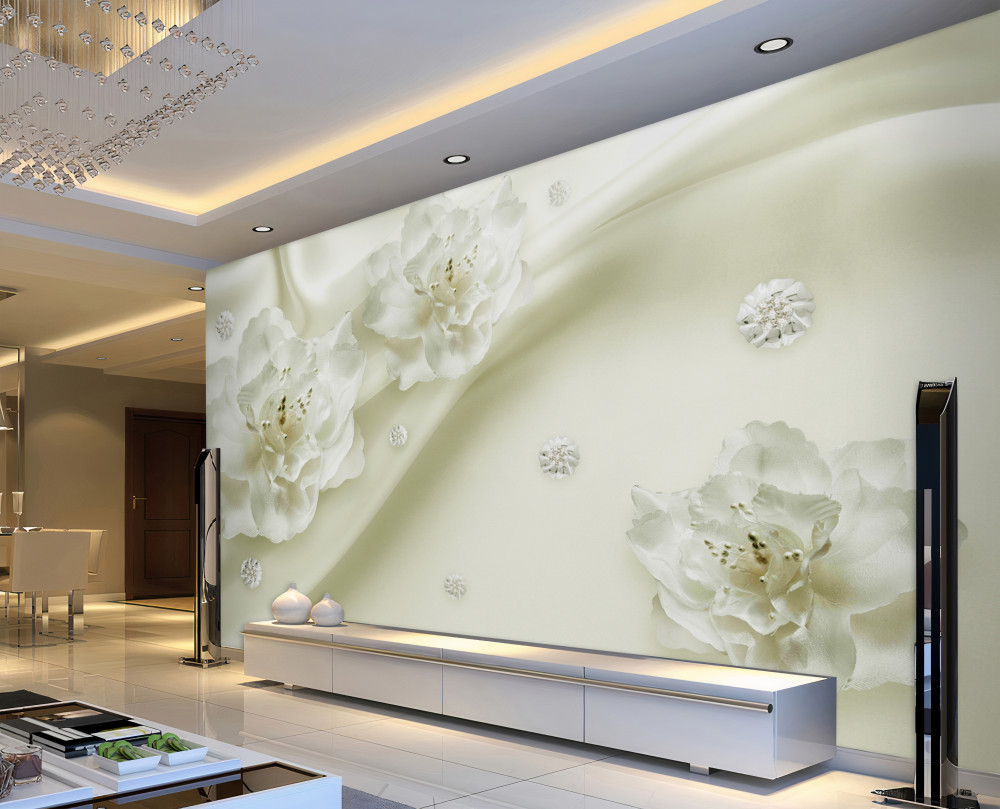 Fototapeta delikatne białe róże na tkaninie