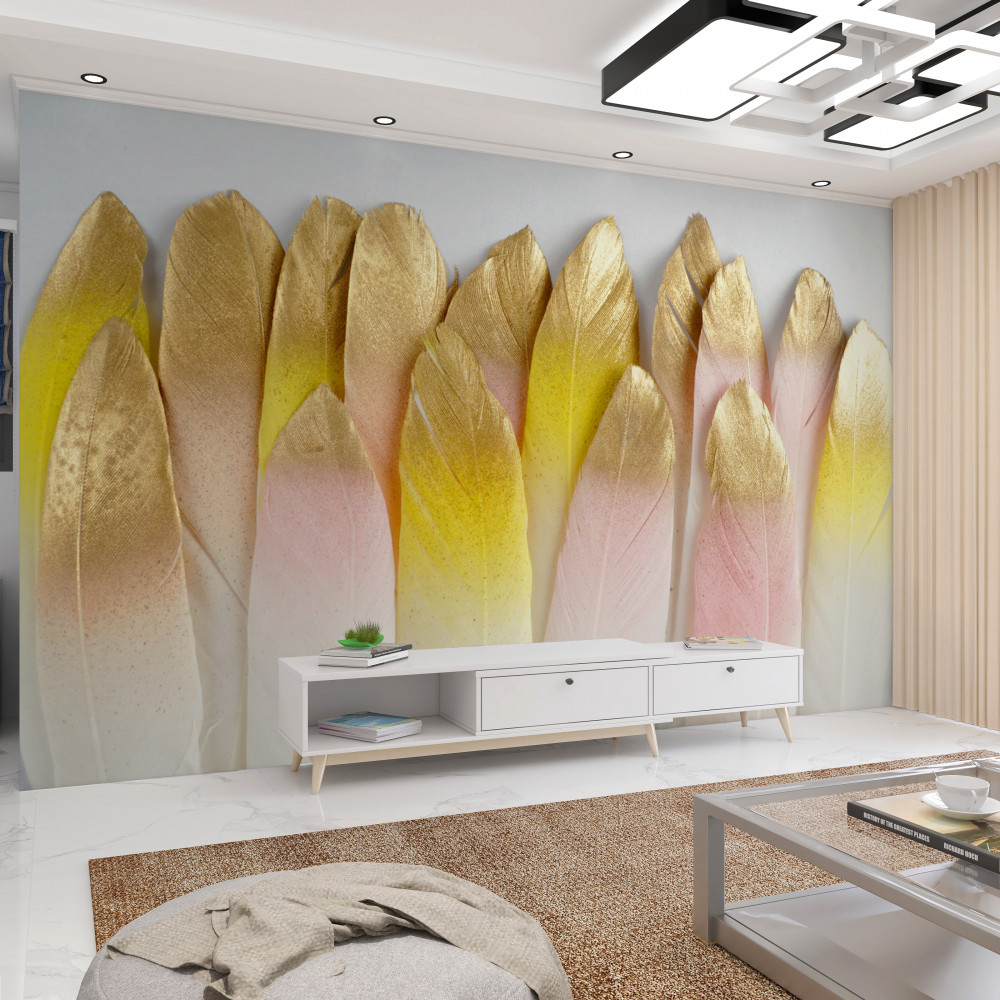 Fototapeta długie gradientowe pióra