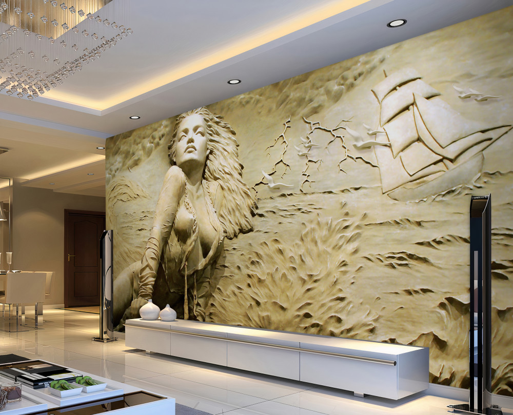 Fototapeta dziewczyna z rozwianymi włosami i tkaniną