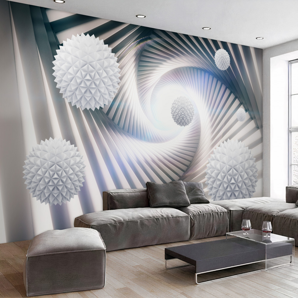 Fototapeta abstrakcyjne wiry i białe kulki