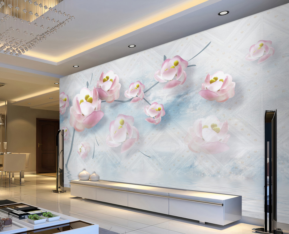 Fototapeta delikatne kwiaty nad wodą