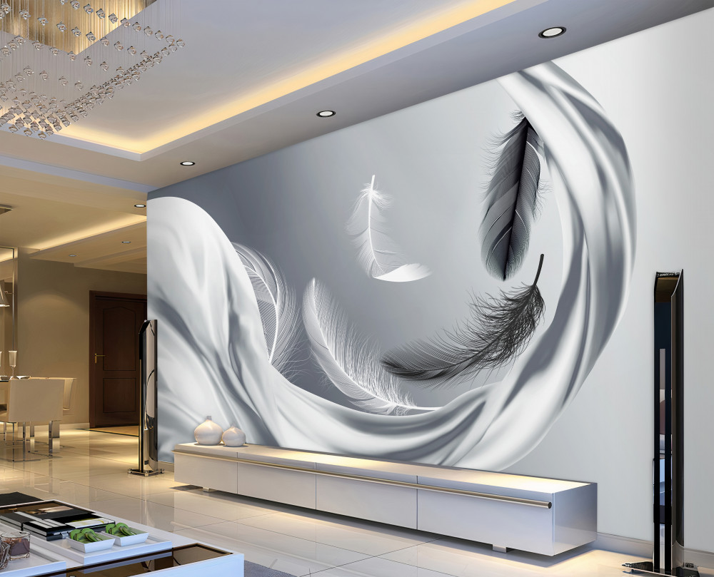 Fototapeta pętla z białych piór