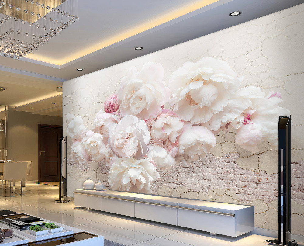 Fototapeta delikatne biało-różowe piwonie