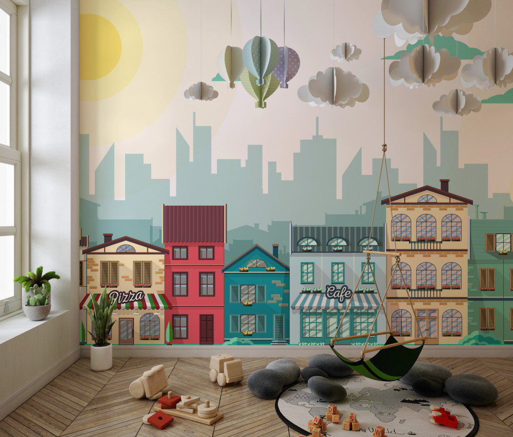 Fototapeta śliczne kolorowe domy