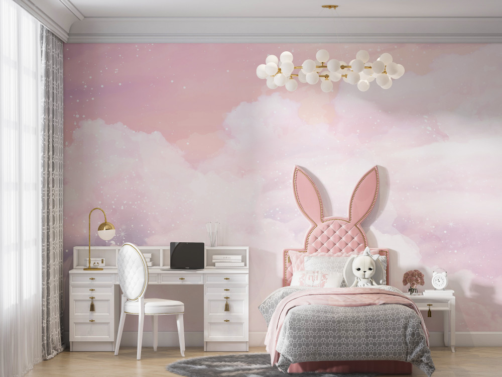 Fototapeta mętna biel i różowa czułość