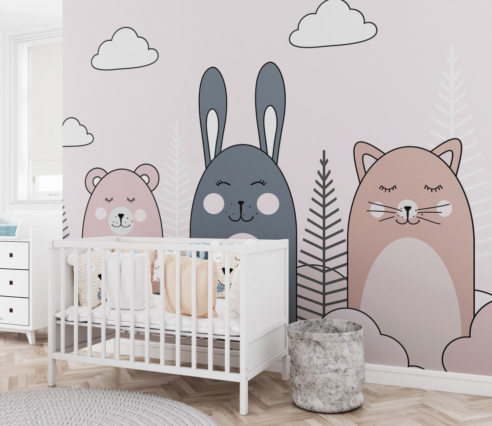 Fototapeta uśmiechnięte zwierzęta z zamkniętymi oczami