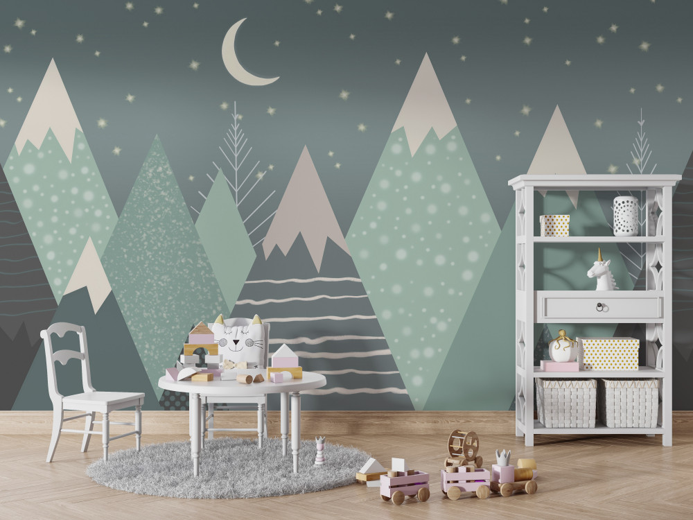 Fototapeta księżyc nad górami