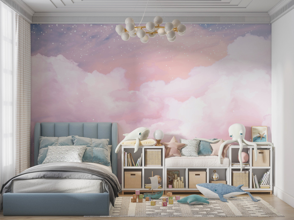 Fototapeta delikatne różowe chmurki