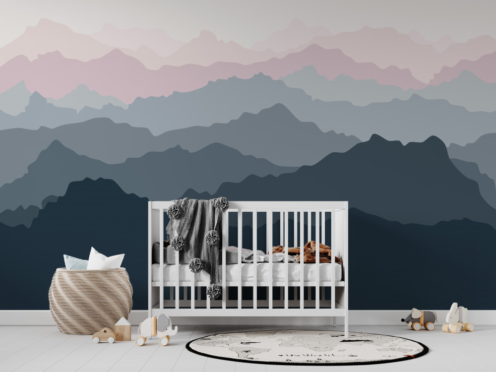 Fototapeta wielobarwne sylwetki gór