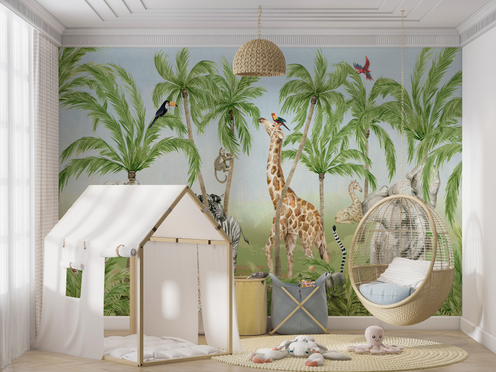 Fototapeta zwierzęta spacerujące po lesie deszczowym