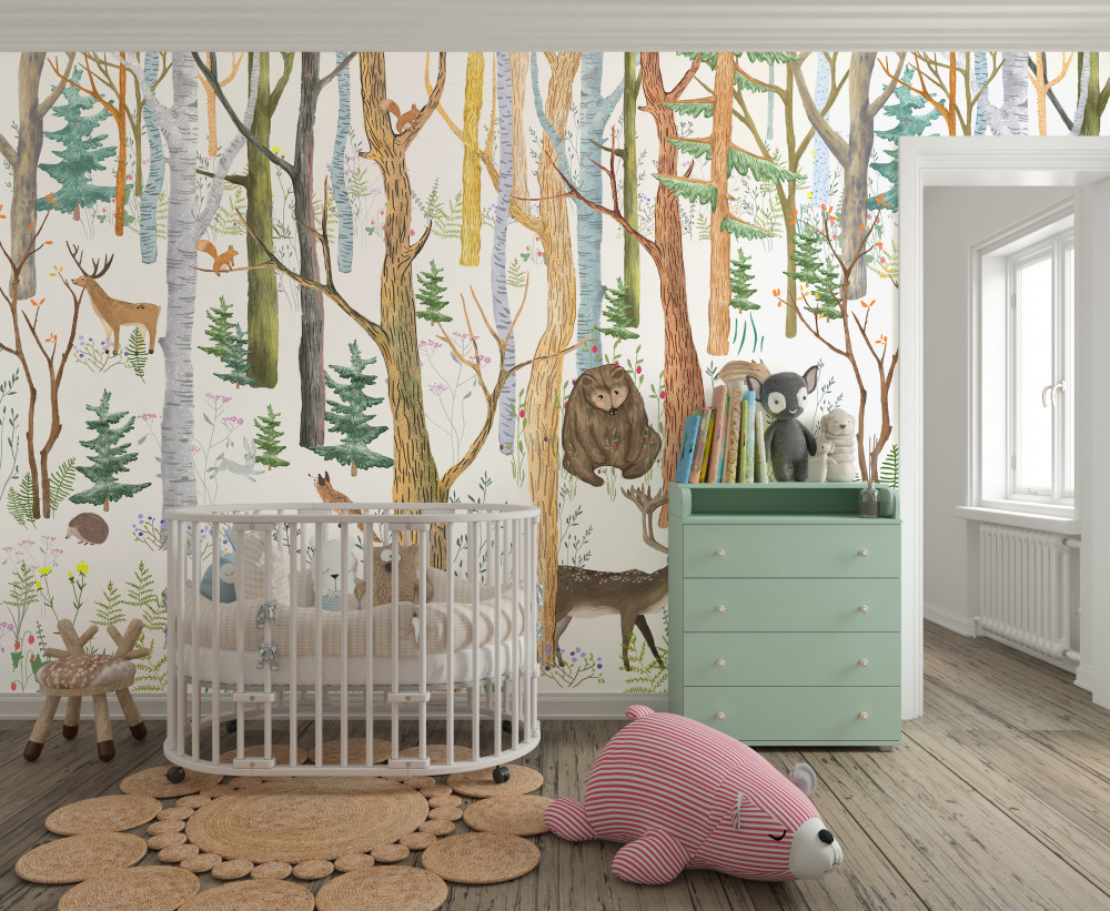 Fototapeta zwierzęta spacerujące po lesie