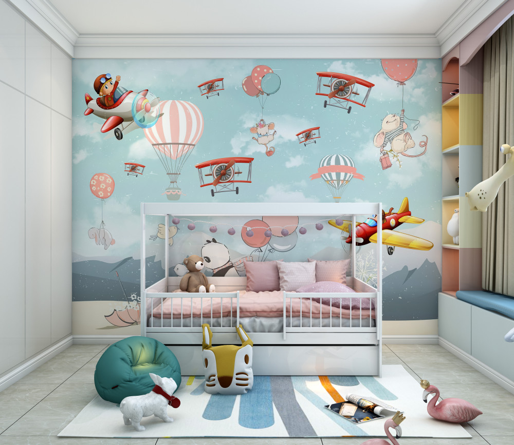 Fototapeta panda na rowerze i inne latające zwierzęta