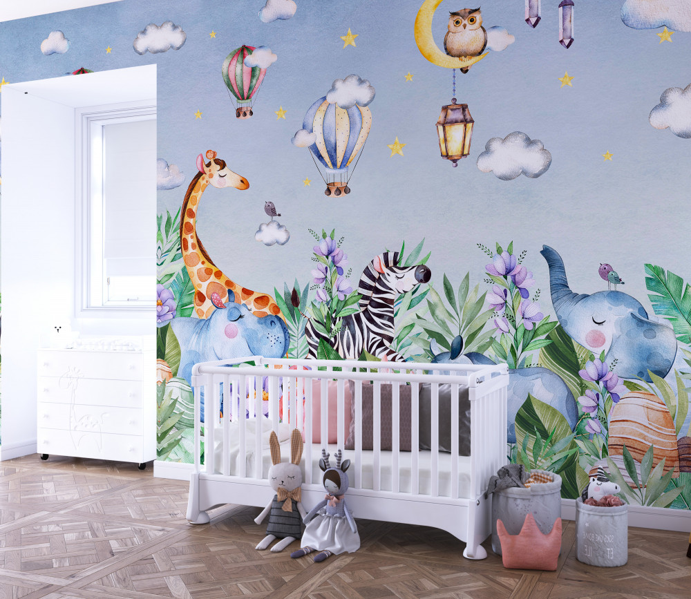 Fototapeta urocze zwierzęta i balony