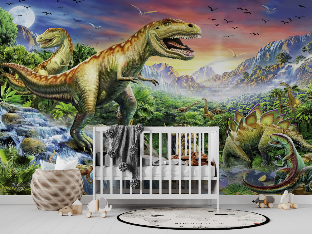 Fototapeta dinozaury w górach