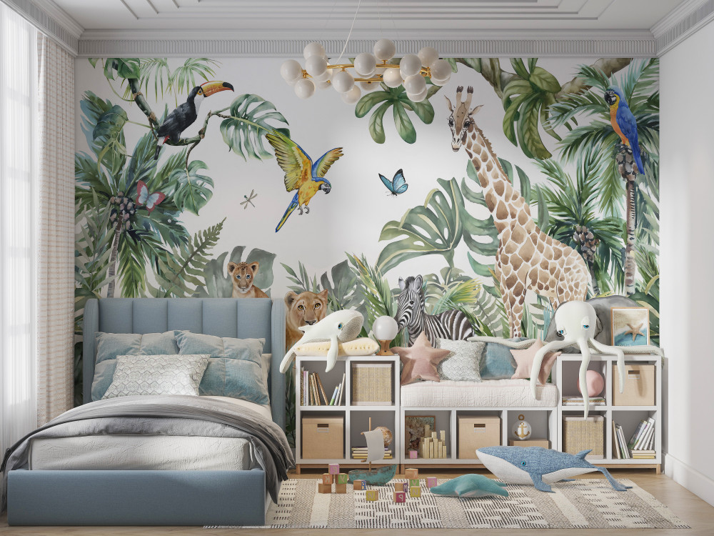 Fototapeta różne zwierzęta udają się do tropików