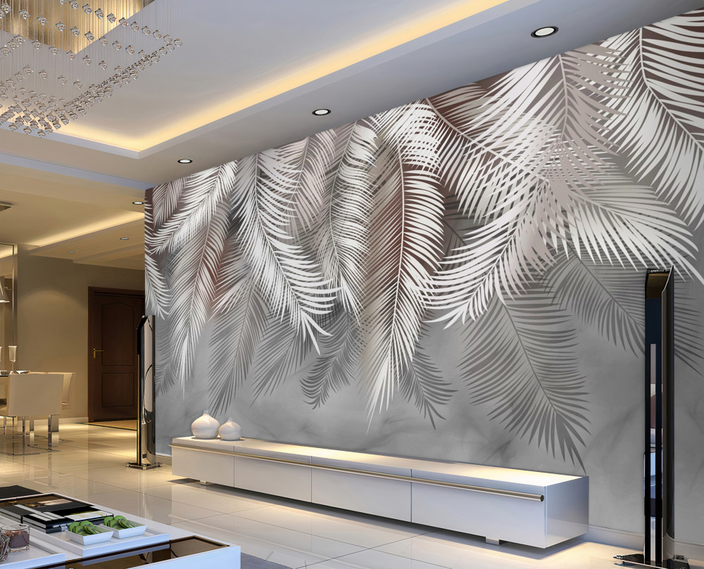 Fototapeta pióra na szarym tle