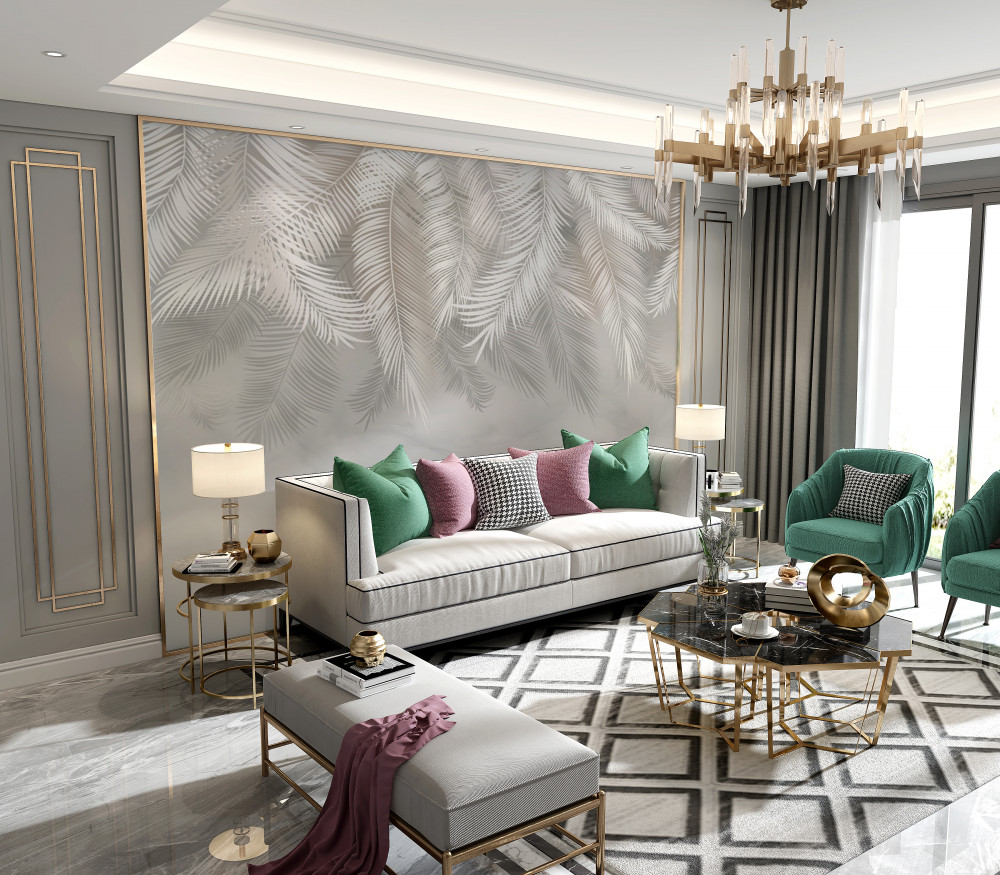 Fototapeta liście palmowe we mgle